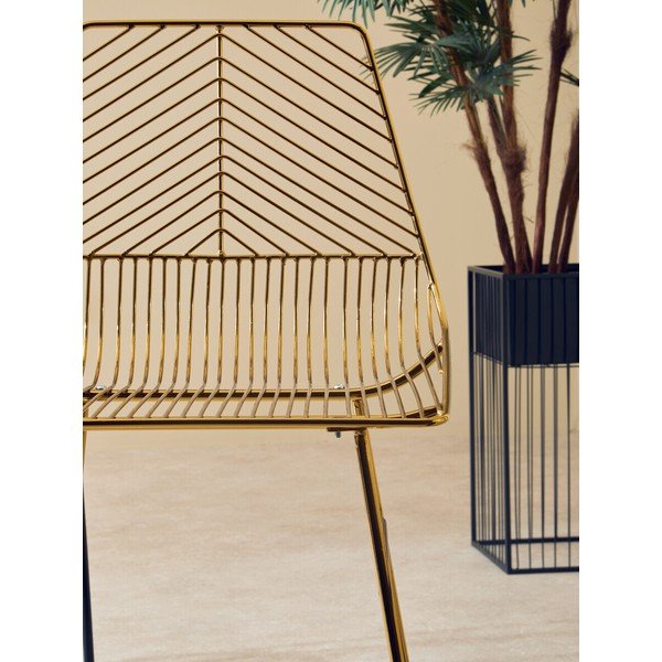 Scaun de bar auriu din metal District – Premier Housewares-image-4