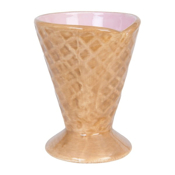 Bol din ceramică Clayre & Eef, Ø 9 cm, formă înghețată, roz