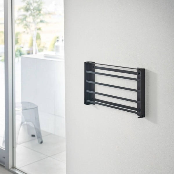 Raft pentru baie negru mat de montat pe perete din oțel Tower – YAMAZAKI-image-3