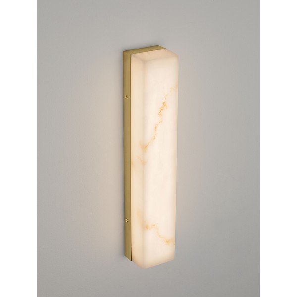 Aplică de perete albă/alămie LED cu aspect de piatră Shado – Nova Luce-image-2