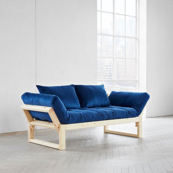 Canapea extensibilă Karup Edge Natural/Velvet Navy-image-1