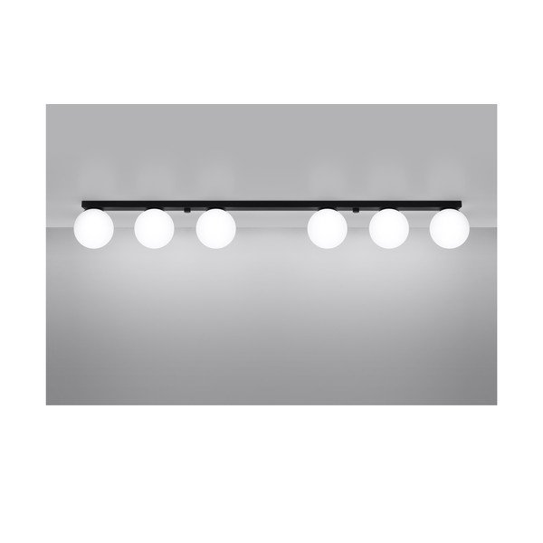 Plafonieră neagră cu abajur din sticlă ø 12 cm Umerta – Sollux-image-2