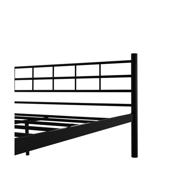 Pat matrimonial negru din metal cu somieră 160x200 cm K70 – Kalune Design-image-4