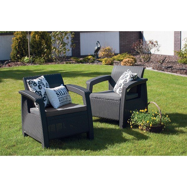 Fotoliu de grădină gri închis Corfu – Keter-image-2