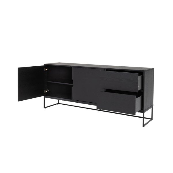 Comodă cu aspect de frasin negru 176x76 cm Lipp - Tenzo-image-4