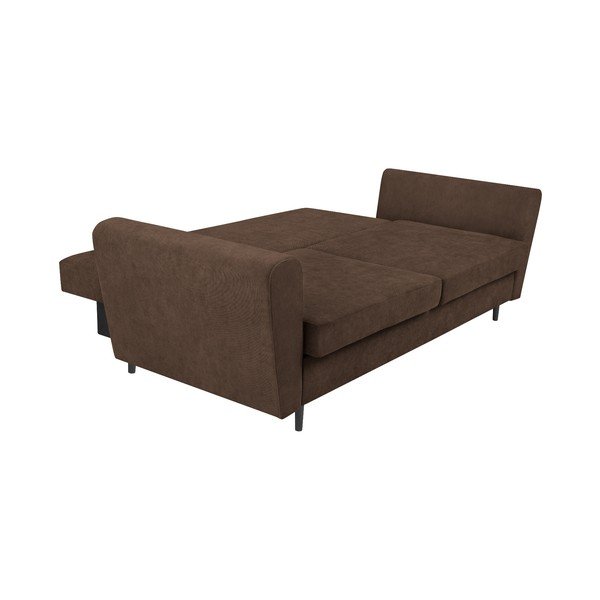 Canapea extensibilă cu 3 locuri și spațiu pentru depozitare Cosmopolitan Design Lyon, maro-image-4