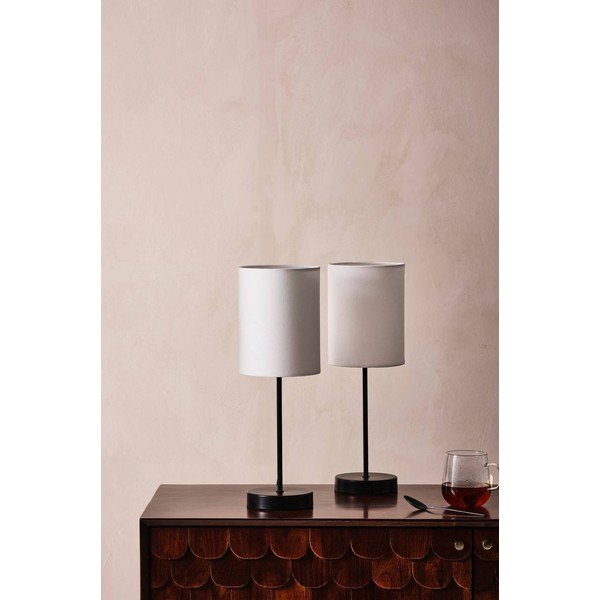 Veioză albă/neagră din material textil (înălțime 45 cm) Seth – Jotex-image-2