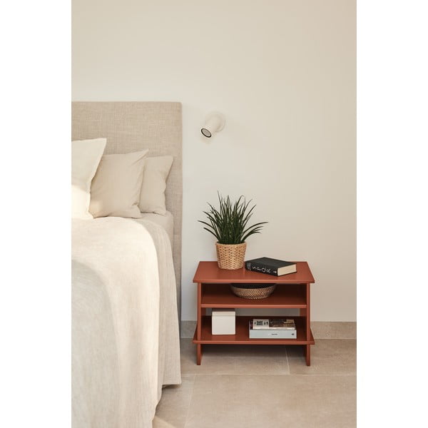 Noptieră cărămizie cu rafturi Inari – Teulat-image-1