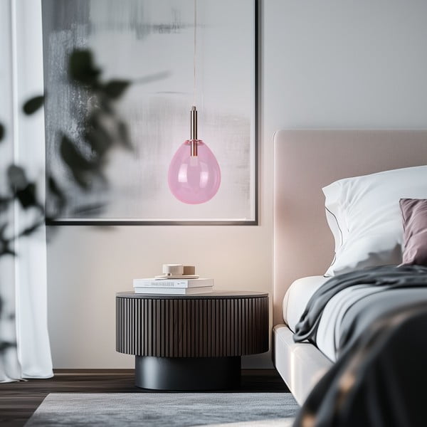 Lustră mov LED cu abajur din sticlă Lukka – Candellux Lighting-image-1