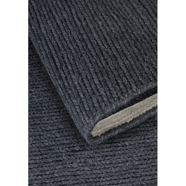 Covor gri închis țesut manual rotund din lână ø 160 cm Francois – Villeroy&Boch-image-3