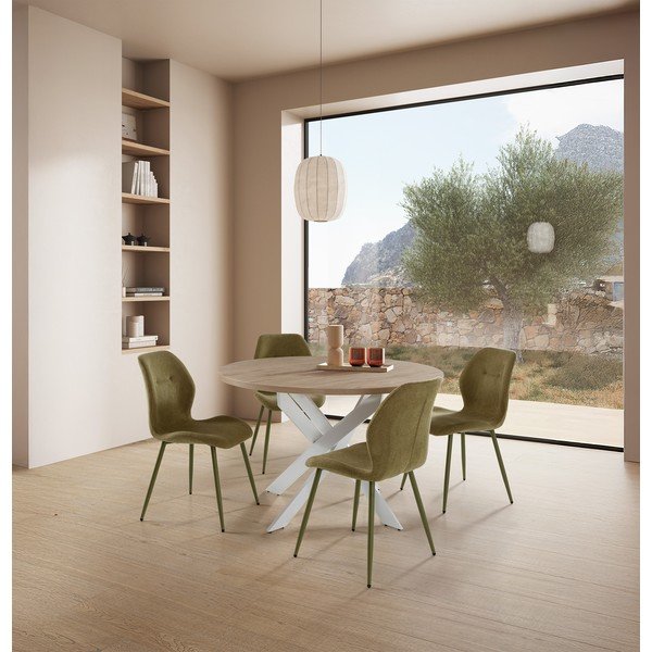 Scaune de dining verzi 4 buc. tapițate Ansu – Marckeric-image-1