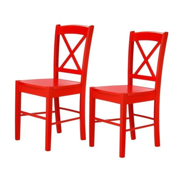 Set 2 scaune Støraa Trento Cross, roșu