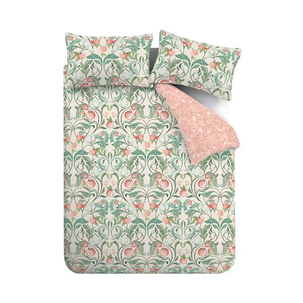 Lenjerie  verde/roz pentru pat de o persoană 135x200 cm Clarence Floral - Catherine Lansfield