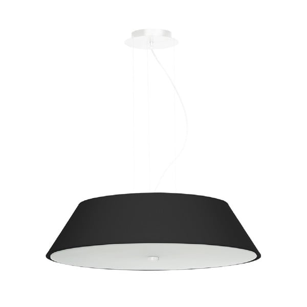 Lustră neagră cu abajur din sticlă ø 60 cm Hektor - Nice Lamps