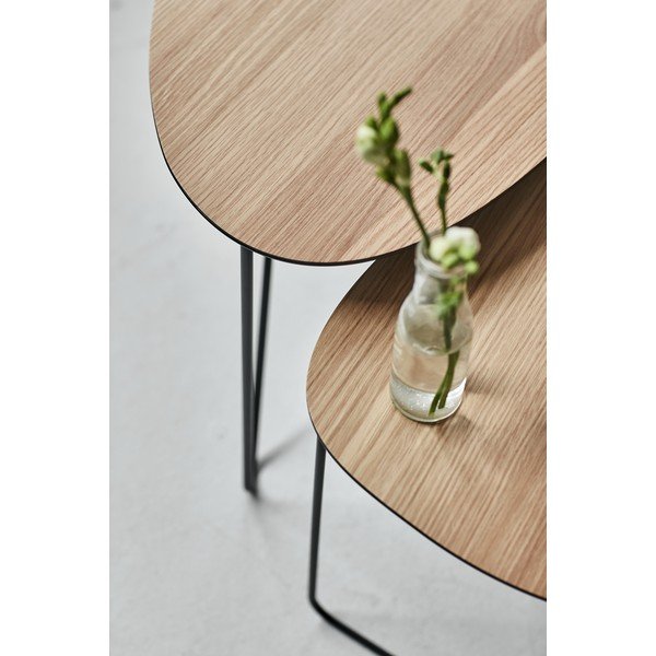 Măsuță de cafea în culoare naturală din metal 37x44 cm Curve M Wood – LIND DNA-image-3