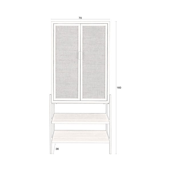 Dulap negru din lemn de brad 70x160x36 cm Yasu – Dutchbone-image-3