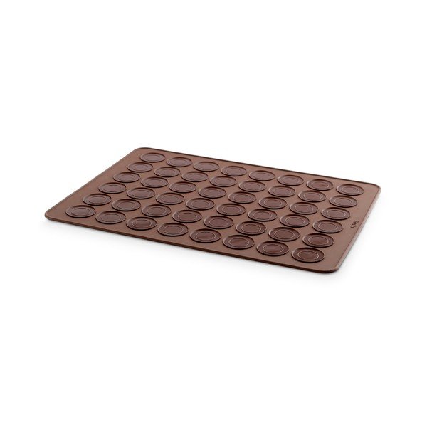 Tavă din silicon pentru copt macarons Lékué, maro-image-2