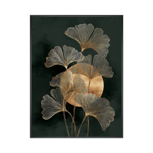Tablou cu ramă imprimat 60x80 cm Gold Ginkgo – Styler