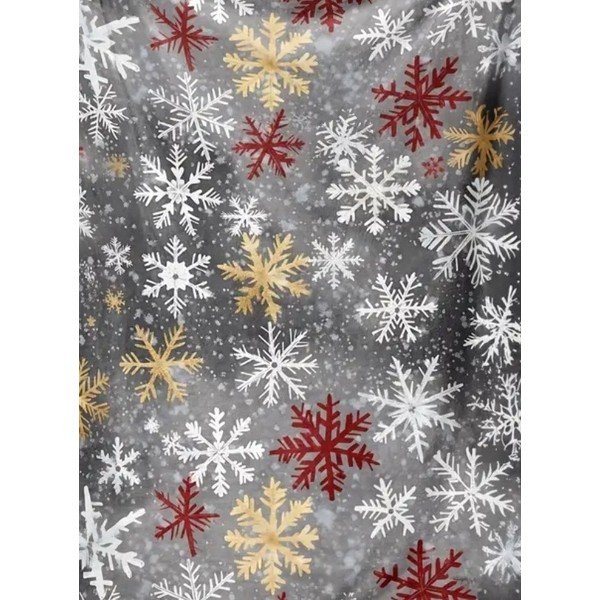 Pătură gri din micropluș/cocolino 150x200 cm  cu model de Crăciun Polar Flakes – My House-image-1