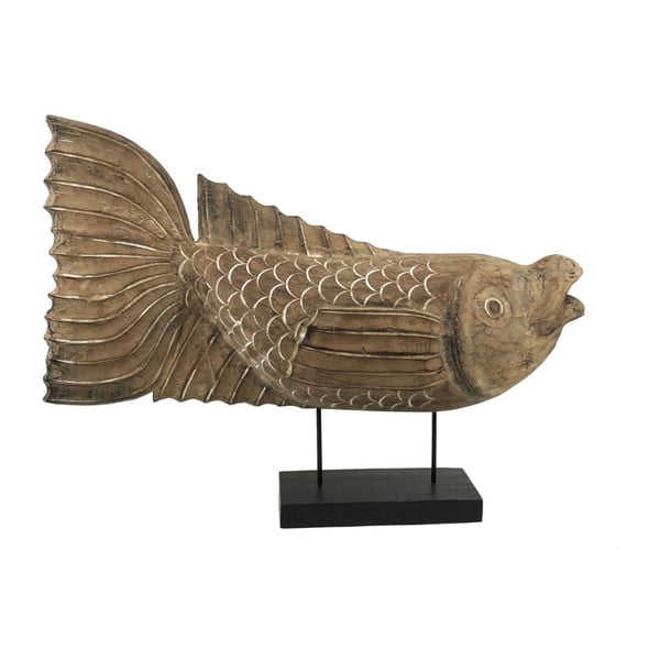 Statuetă decorativă din lemn de tec Moycor Carved Fish