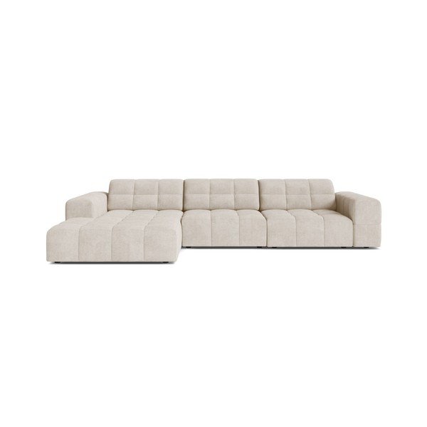 Colțar crem cu tapițerie din chenille (cu colț pe partea stângă/cu șezlong) Chicago – Cosmopolitan Design