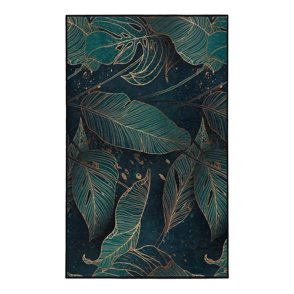 Covor culoare petrol lavabil 160x230 cm Midnight Jungle – Mila Home