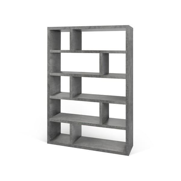 Bibliotecă gri cu aspect de beton Dublin TemaHome, înălțime 173 cm-image-1