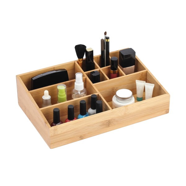 Organizator de baie în culoare naturală pentru cosmetice, din bambus Isalys – MSV-image-1