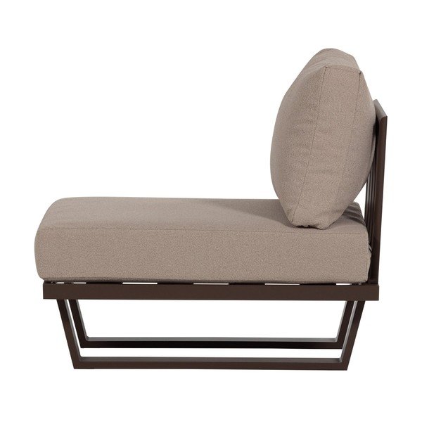 Fotoliu de grădină maro din metal/capitonat Bear – WOOOD-image-3