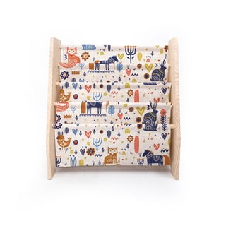 Bibliotecă pentru copii din material textil bej 60x70 cm Nordic - Folkifreckles