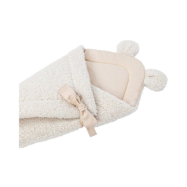 Păturică de înfășat crem din sherpa 35x65 cm – Meowbaby-image-3