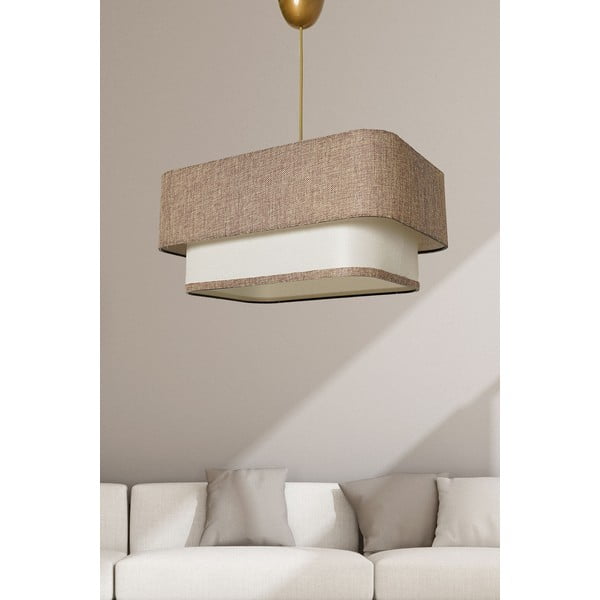 Lustră bej/crem cu abajur din iută Varianza – Opviq lights-image-1