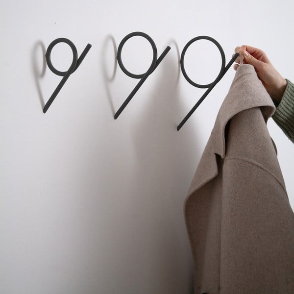 Cârlig negru de montat pe perete din oțel Tuba S – Spinder Design-image-1