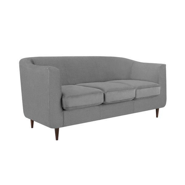 Canapea cu tapițerie din catifea Kooko Home GLAM, gri deschis, 175 cm-image-3