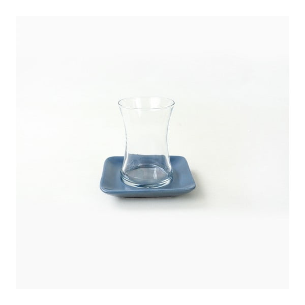 Set veselă cu 21 piese din ceramică My Ceramic Flower, alb-albastru-image-3