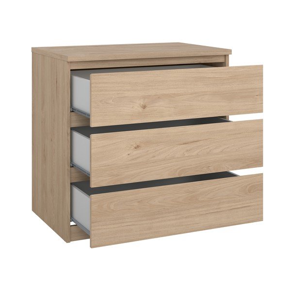 Comodă în culoare naturală cu aspect de lemn de stejar 77x76x50 cm Naia – Tvilum-image-3