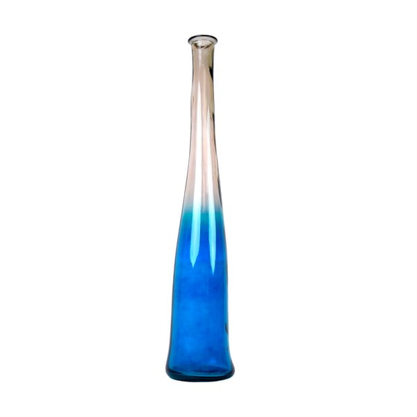 Vază din sticlă reciclată Ego Dekor Blues, înălțime 100 cm, albastru