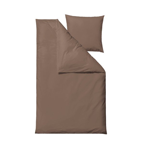 Lenjerie de pat maro din bumbac percal pentru pat de o persoană/extinsă 140x220 cm Crisp – Södahl-image-2