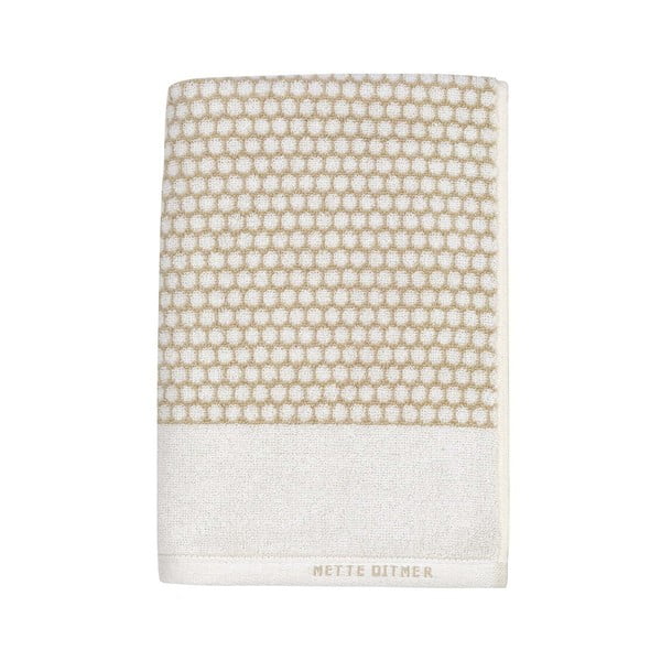 Prosop alb/bej din bumbac 70x140 cm Grid – Mette Ditmer Denmark