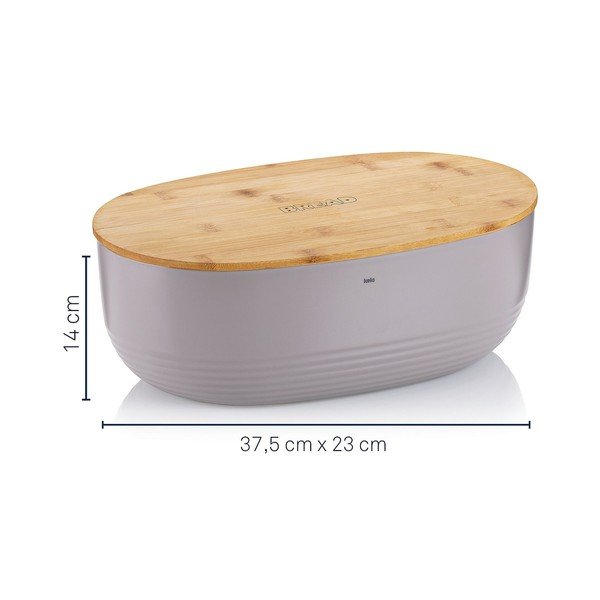 Cutie pentru pâine Kela Namur, 37,5 x 23 cm, gri deschis-image-2