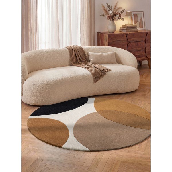 Covor maro coniac rotund din lână ø 200 cm Ruvia – Villeroy&Boch-image-1