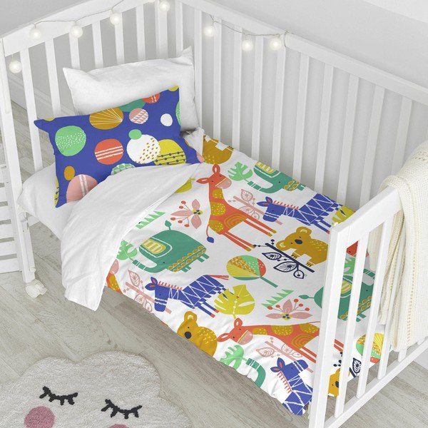 Lenjerie de pat din bumbac pentru copii Moshi Moshi Jungle, 100 x 120 cm-image-1