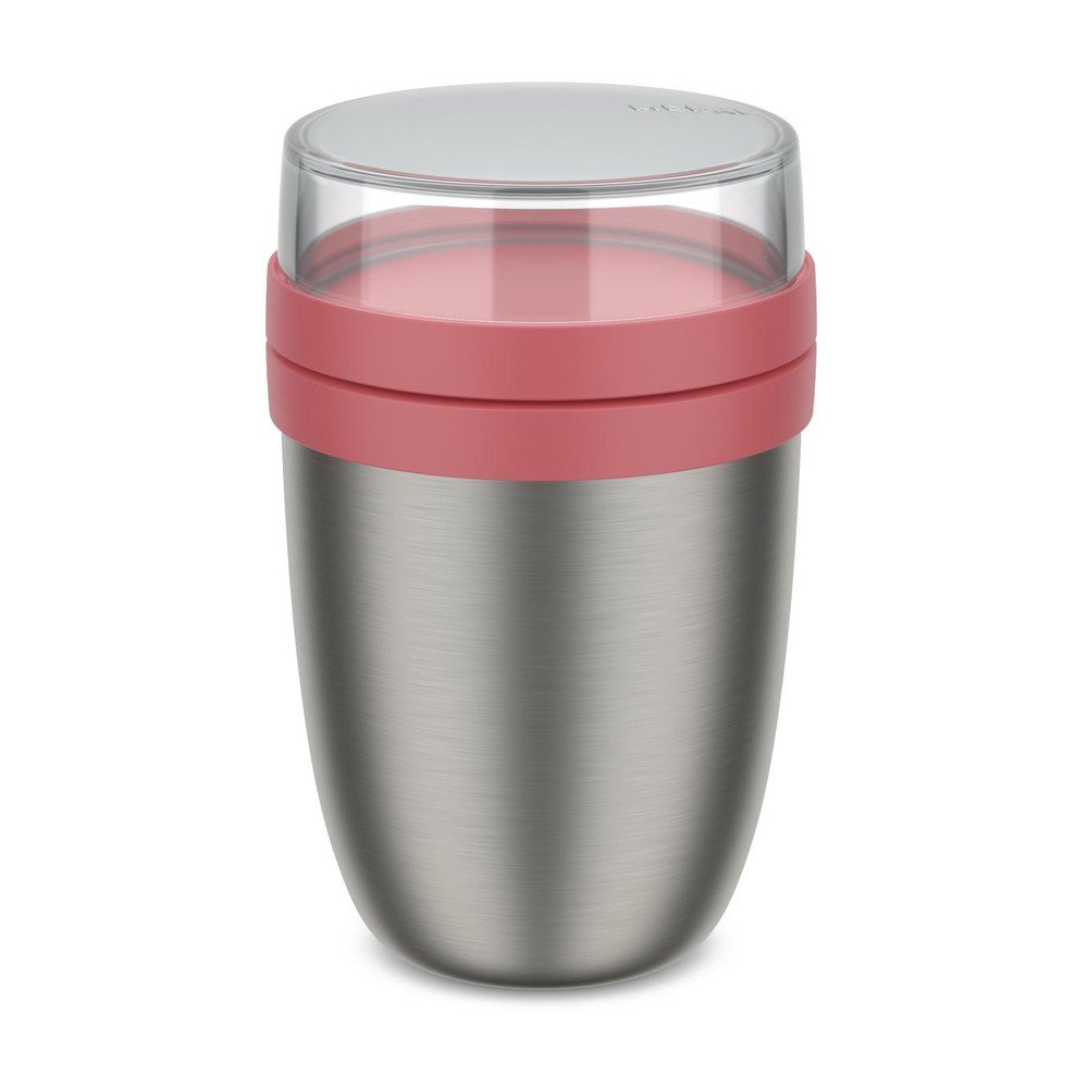 Termos roșu deschis/argintiu pentru mâncare din oțel inoxidabil 500 ml Ellipse – Mepal