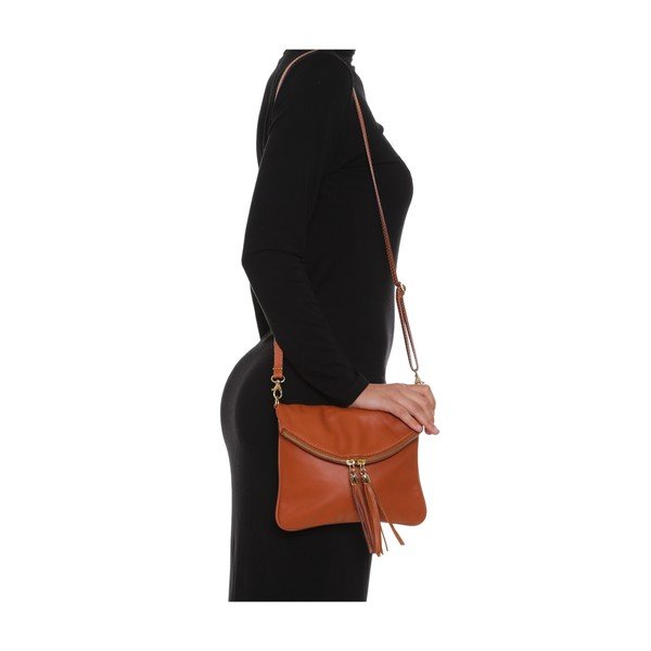 Poșetă din piele Anna Luchini 202 Cognac-image-4