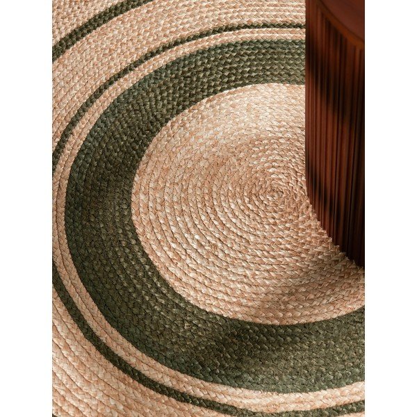 Covor în culoare naturală țesut manual rotund din iută ø 150 cm Basil – Hanse Home-image-2