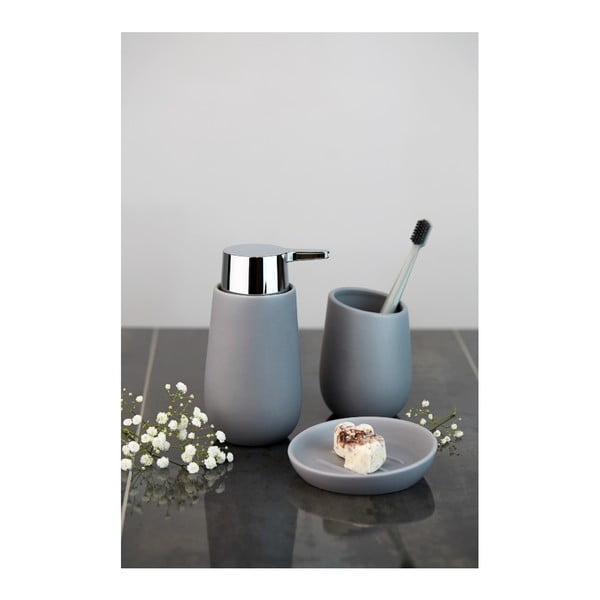 Suport din ceramică pentru periuțele de dinți Wenko Badi, gri-image-1
