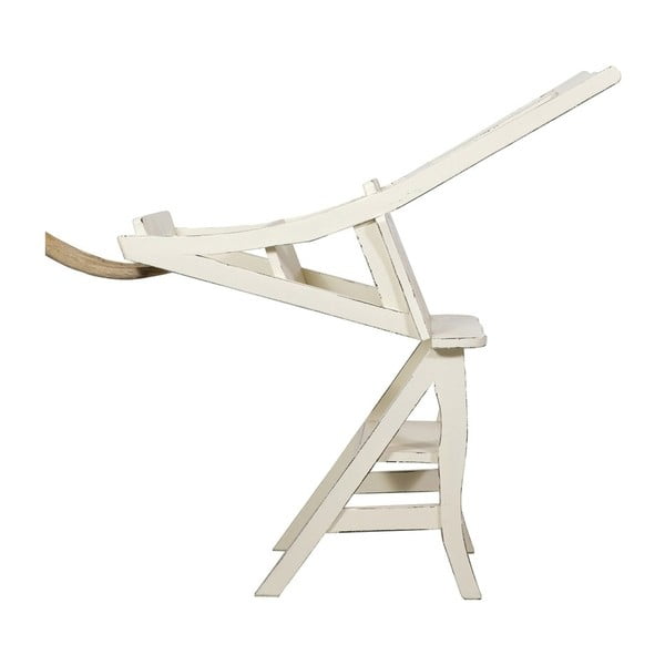 Scaun din lemn de mahon și scară, ambele într-un singur produs Biscottini Claudia, alb-image-4