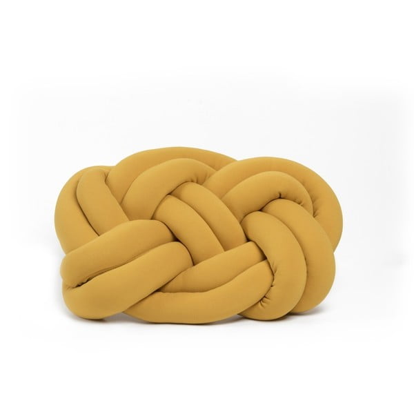 Pernă Cloud Knot Decorative Cushion, 40 x 32 cm, galben muștar