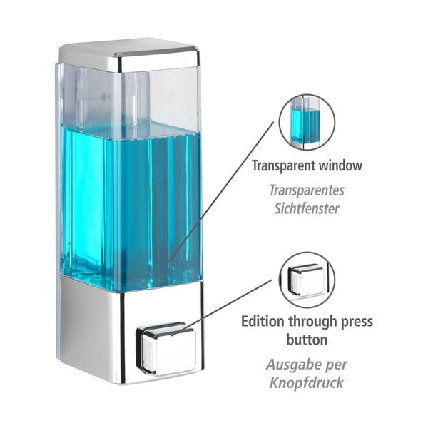 Dozator de săpun lichid argintiu de montat pe perete din plastic 0.32 l Istres – Wenko-image-3