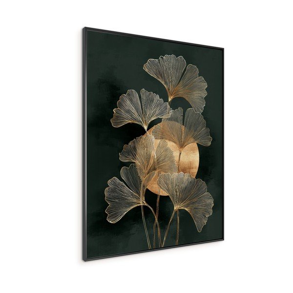 Tablou cu ramă imprimat 60x80 cm Gold Ginkgo – Styler-image-3